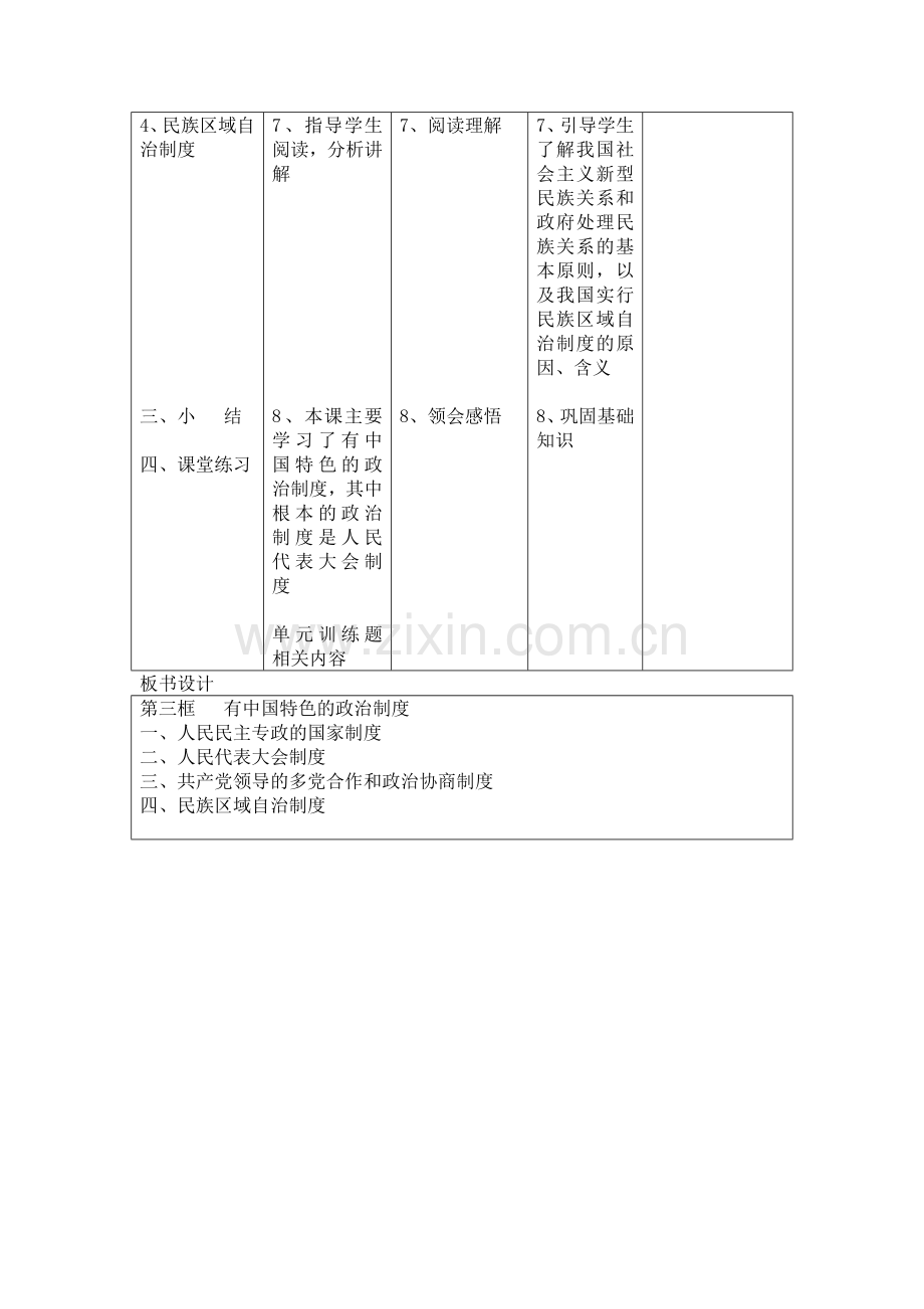 有中国特色的政治制度教案.doc_第2页