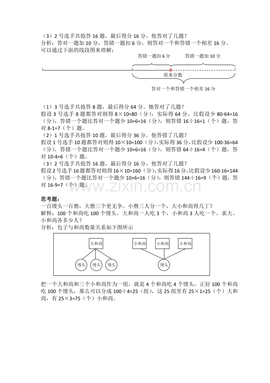 人教2011版小学数学四年级鸡兔同笼课后作业及难题分析.docx_第3页