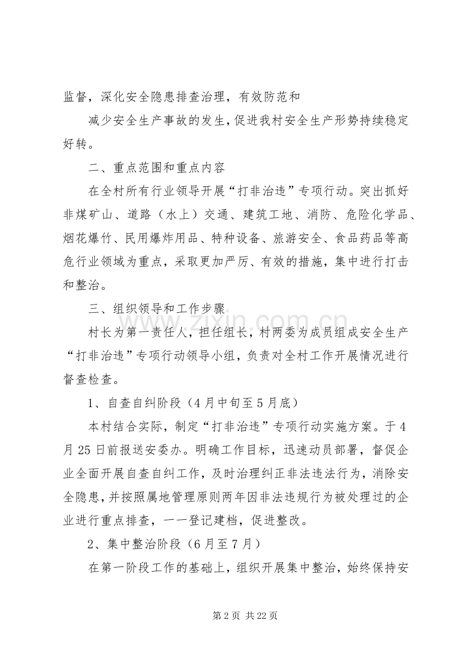 XX年村安全生产打非治违专项行动方案.docx_第2页