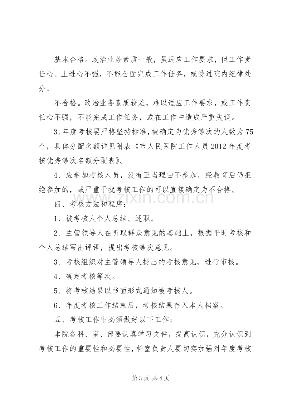 医院职工考核指导实施方案.docx_第3页