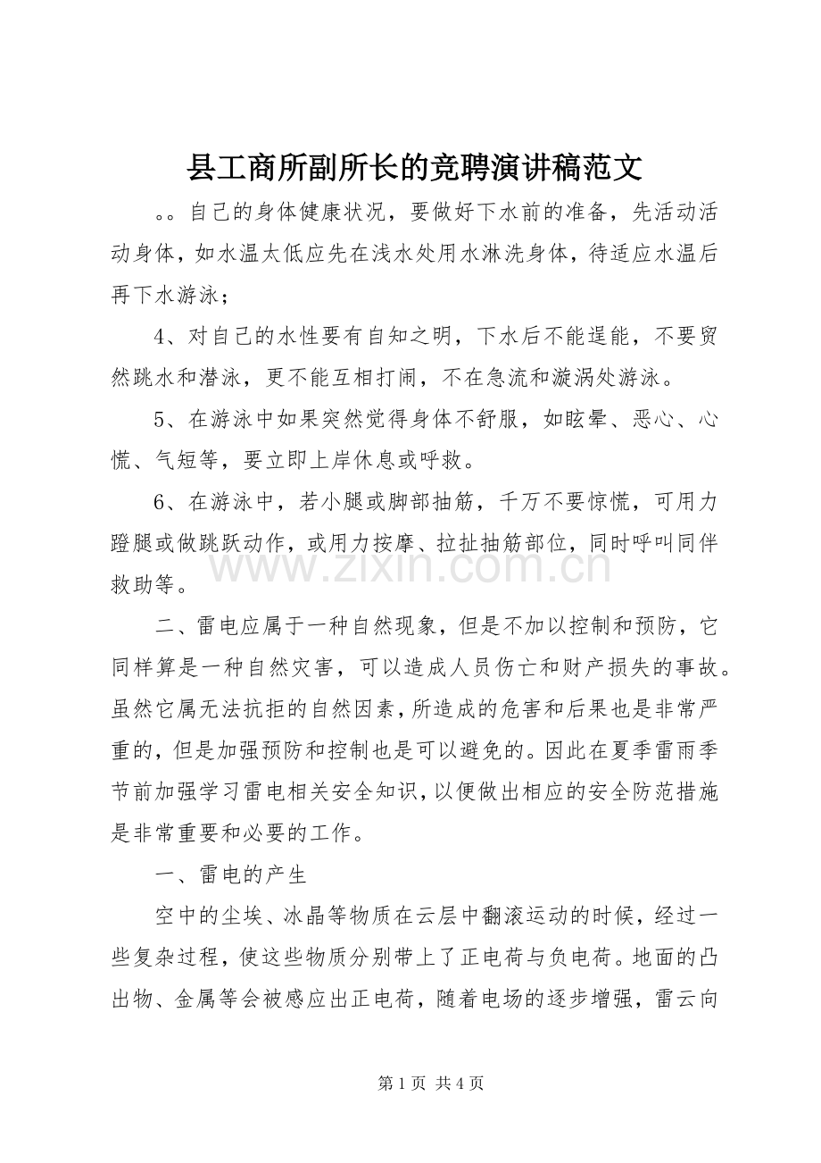 县工商所副所长的竞聘演讲稿范文.docx_第1页