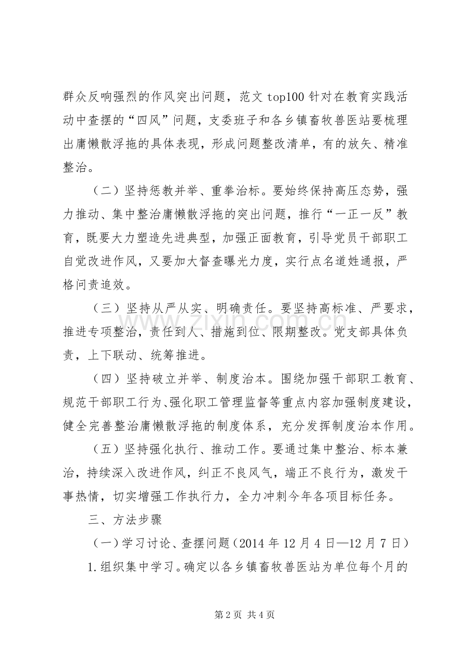 党支部庸懒散浮拖问题专项整治实施方案.docx_第2页