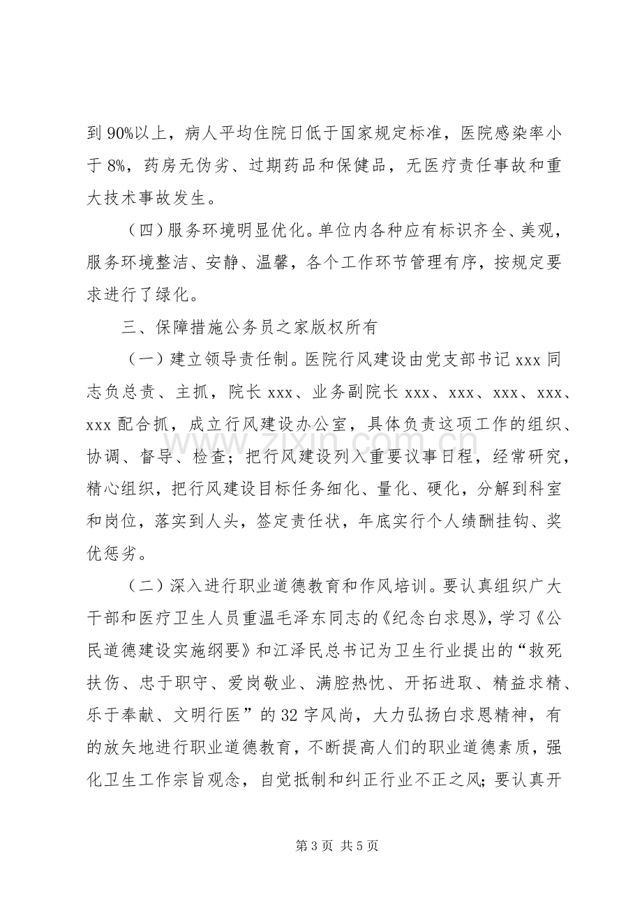 医院行业作风建设方案.docx_第3页