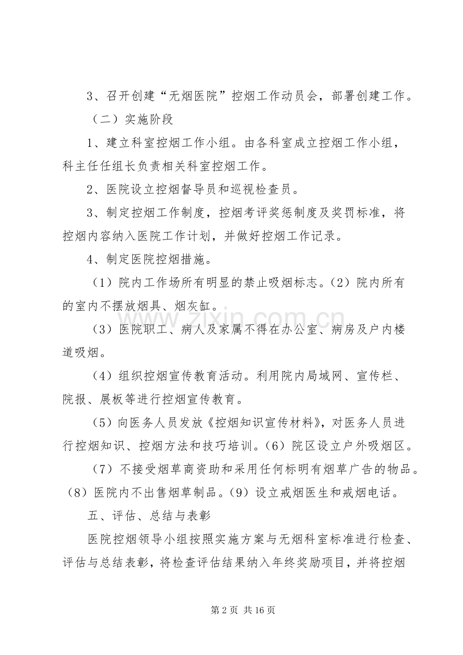 花园社区卫生服务中心控烟实施方案.docx_第2页