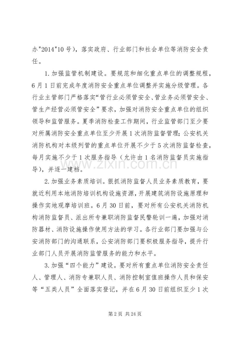 XX年夏季消防安全专项治理工作实施方案.docx_第2页