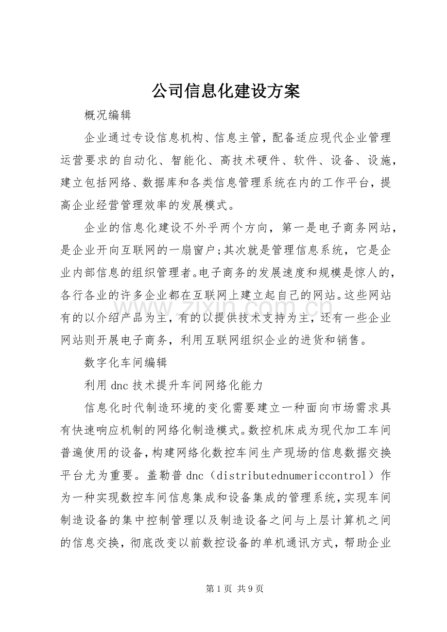 公司信息化建设实施方案.docx_第1页