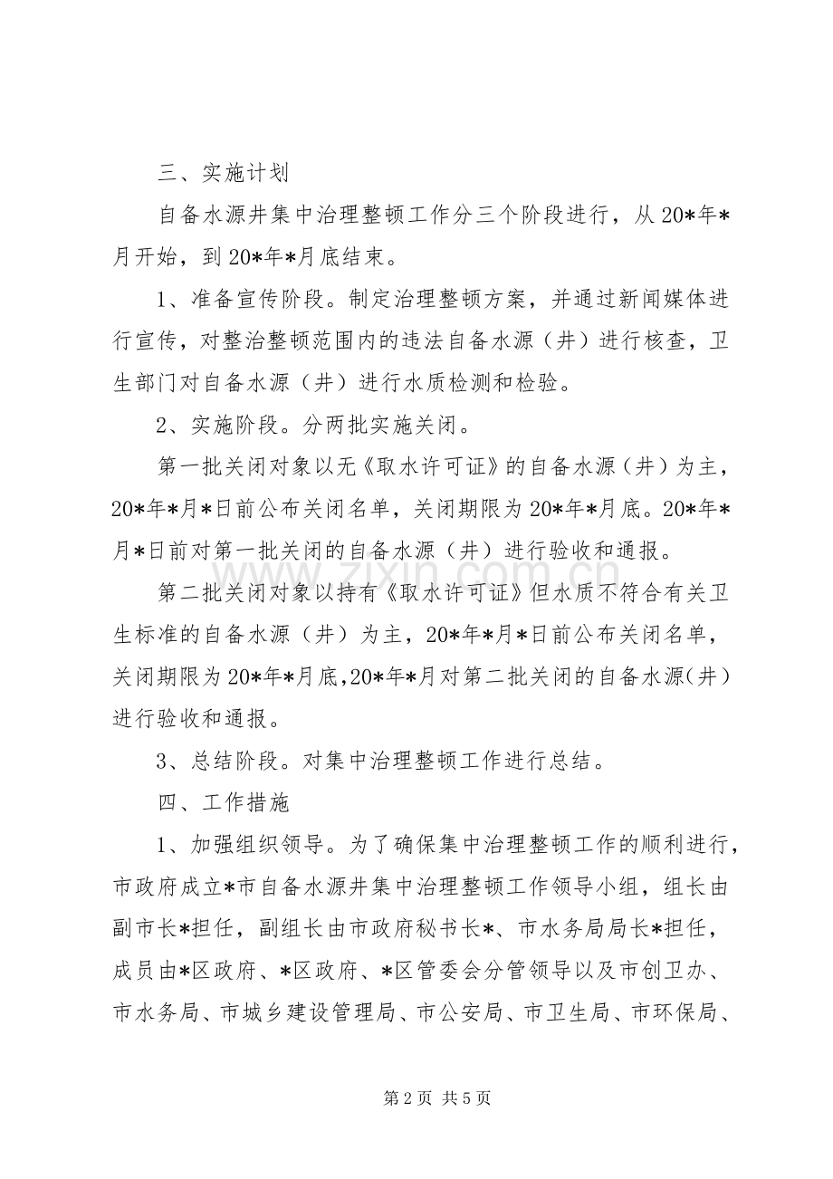 市自备水源整顿工作实施方案.docx_第2页