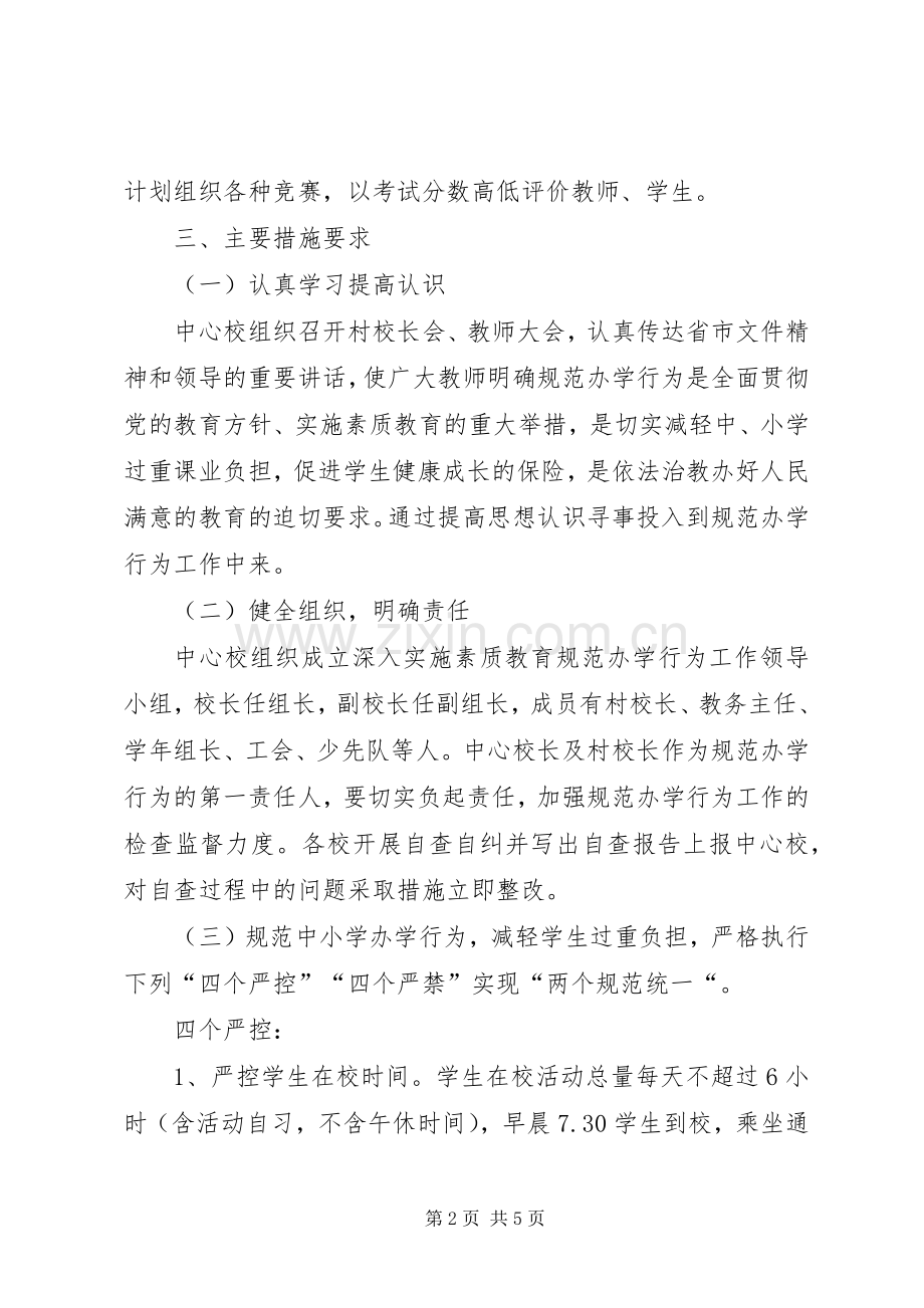 学校实施素质教育规范办学行为方案.docx_第2页