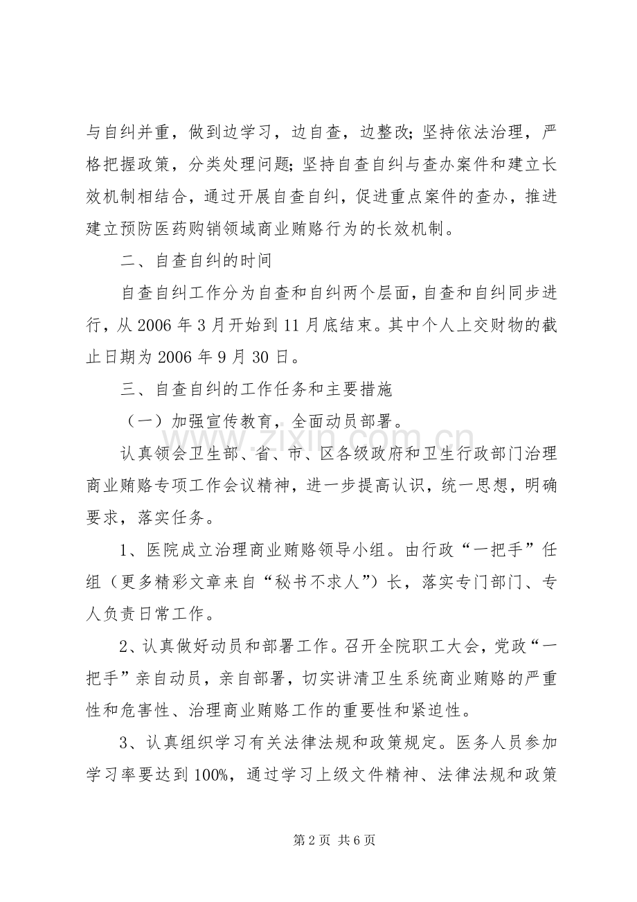 医院关于开展不正当交易行为自查自纠工作实施方案 .docx_第2页