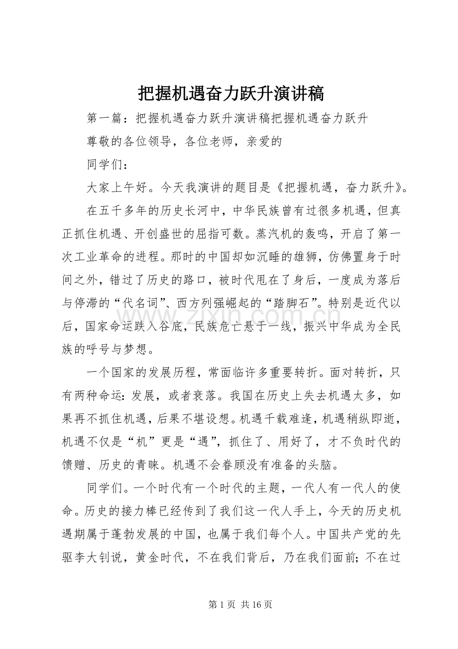 把握机遇奋力跃升演讲稿.docx_第1页