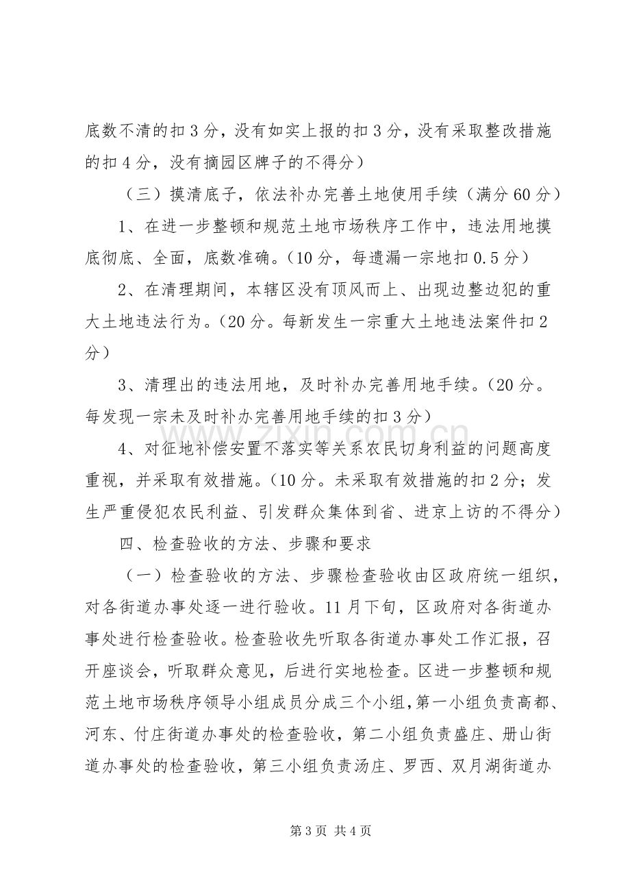 进一步清理整顿土地市场秩序工作检查验收方案 .docx_第3页