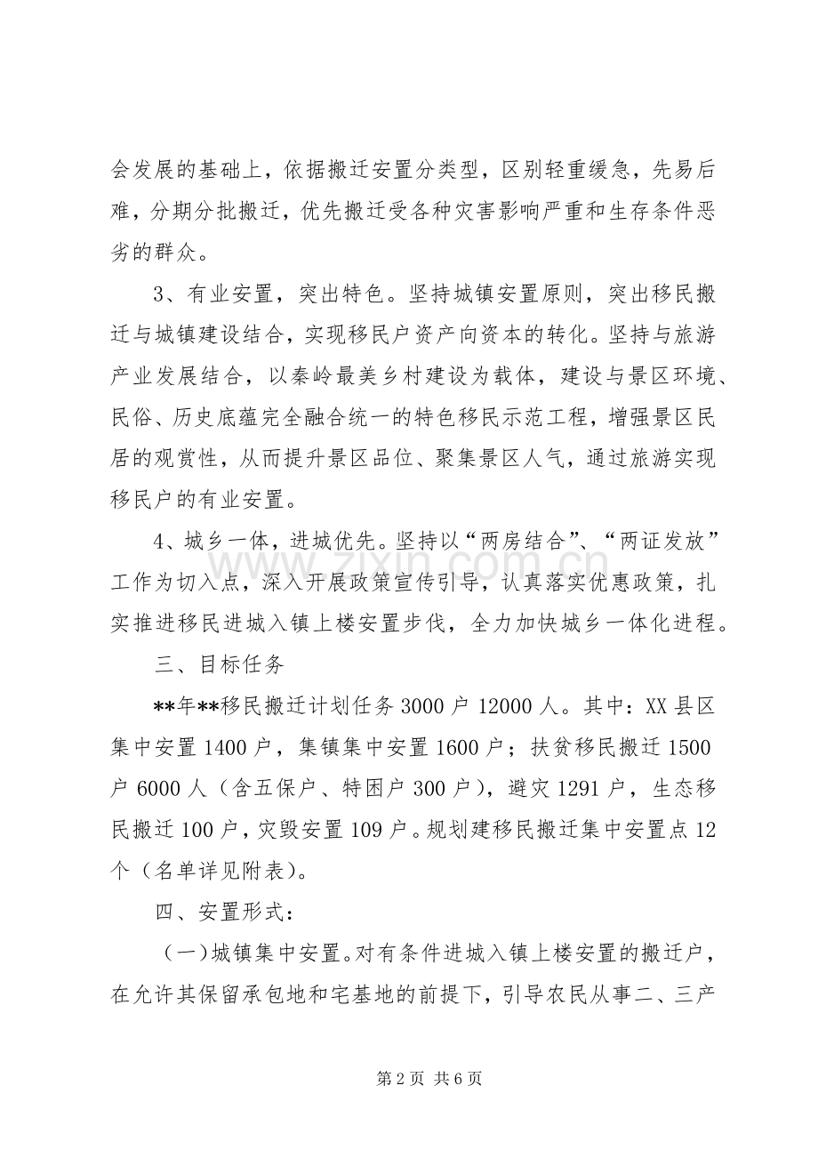 县移民搬迁安置工作方案.docx_第2页