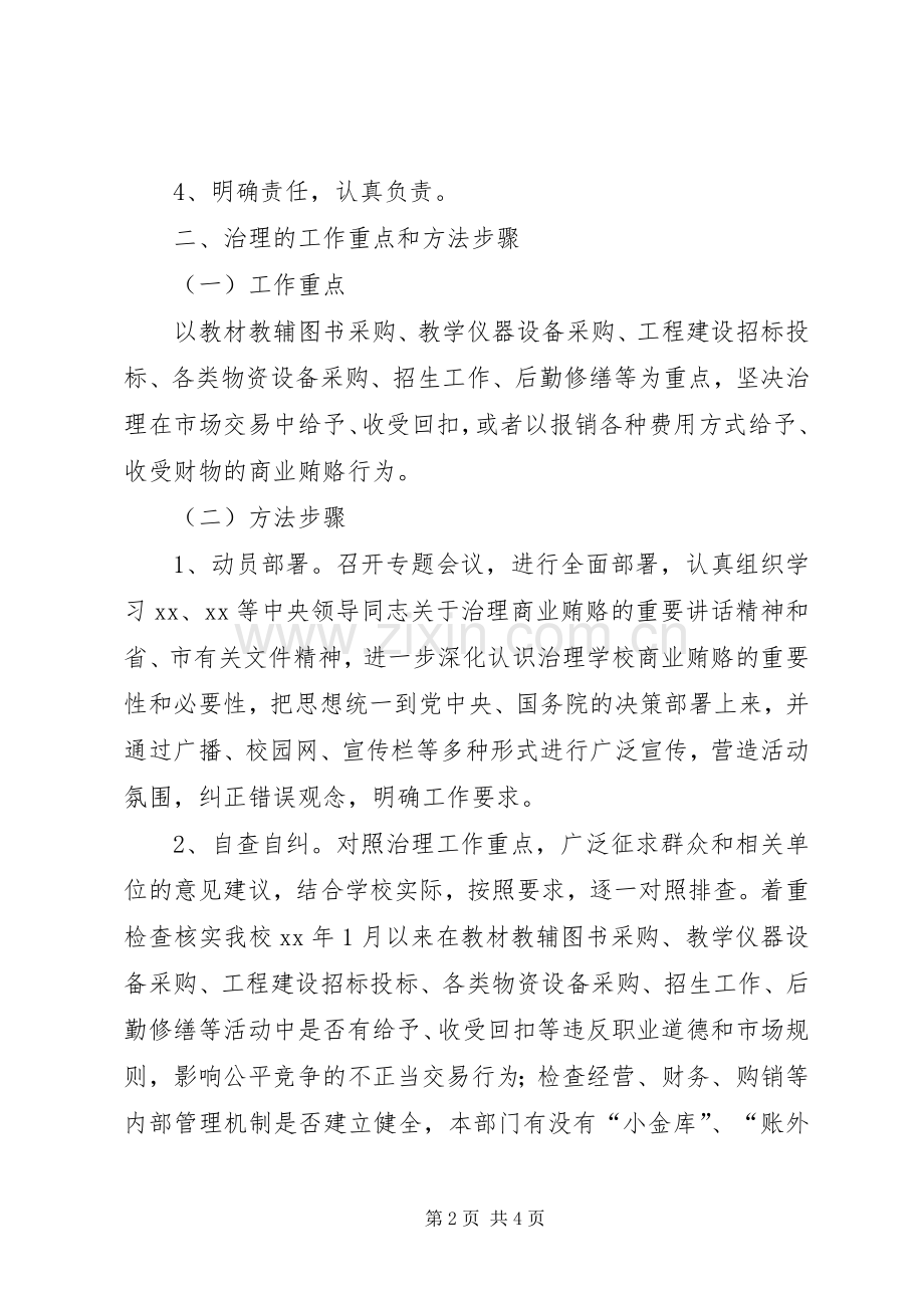 中学治理商业贿赂工作实施方案.docx_第2页