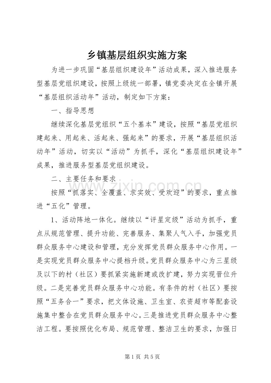 乡镇基层组织方案.docx_第1页