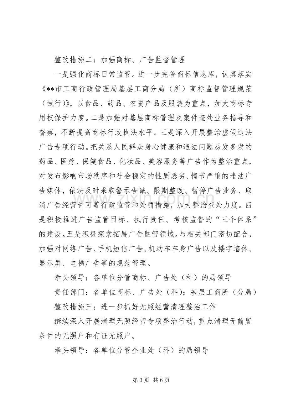 工商局民主评议机关作风整改实施方案.docx_第3页