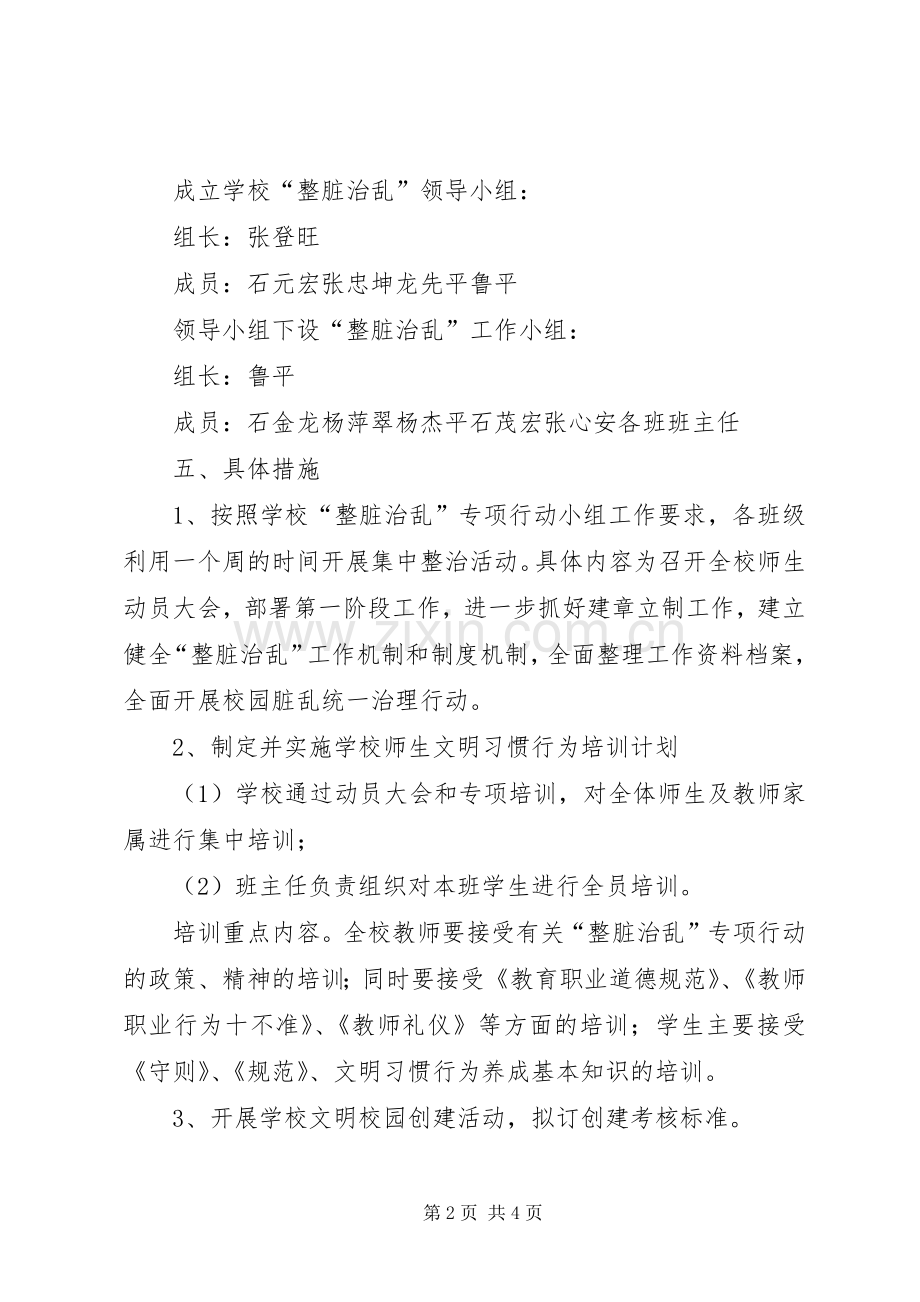 小学“整脏治乱”专项活动方案.docx_第2页