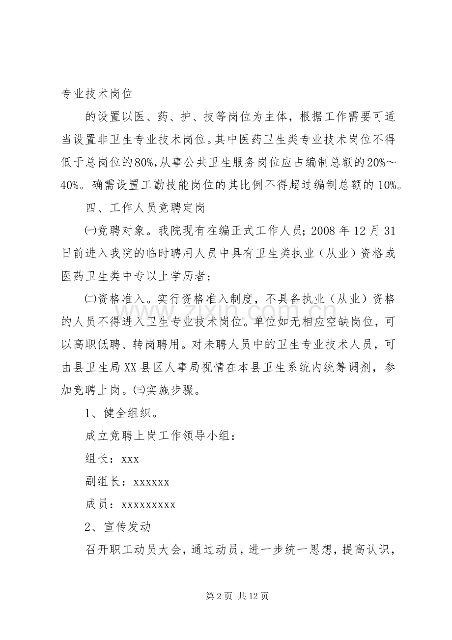 医院竞聘上岗实施方案.docx_第2页