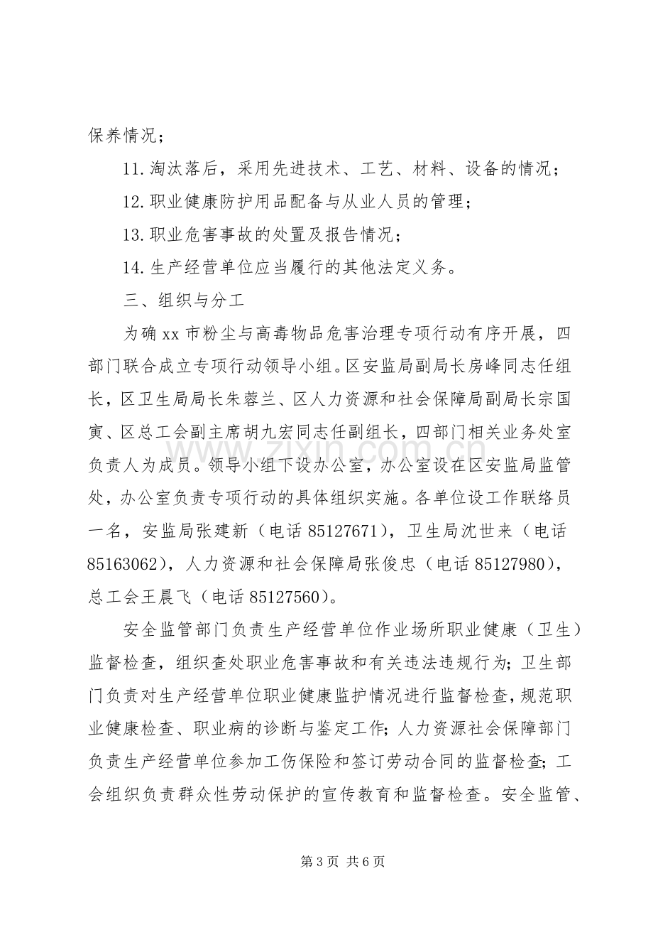 关于开展粉尘与高毒物品危害治理专项行动的实施方案.docx_第3页