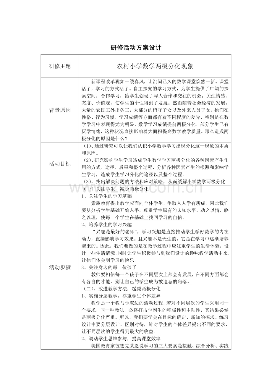 农村小学数学两级分化的现象.docx_第1页