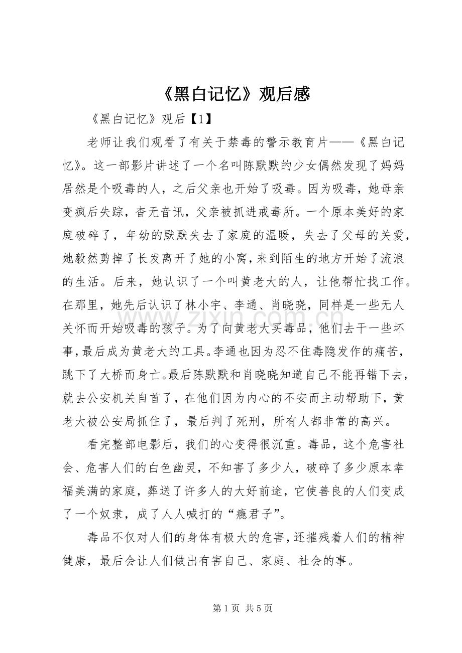 《黑白记忆》观后感(2).docx_第1页