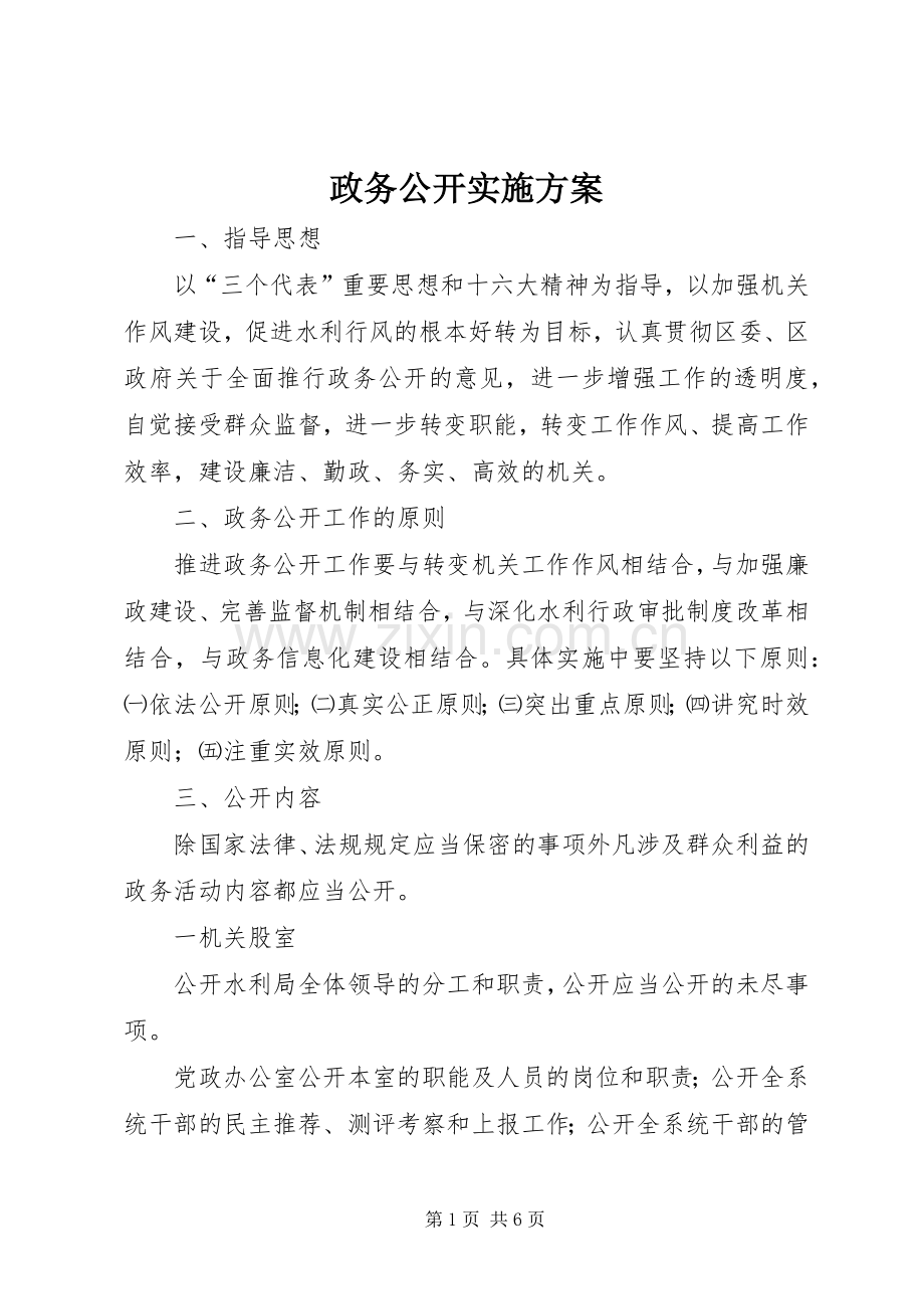 政务公开方案 .docx_第1页