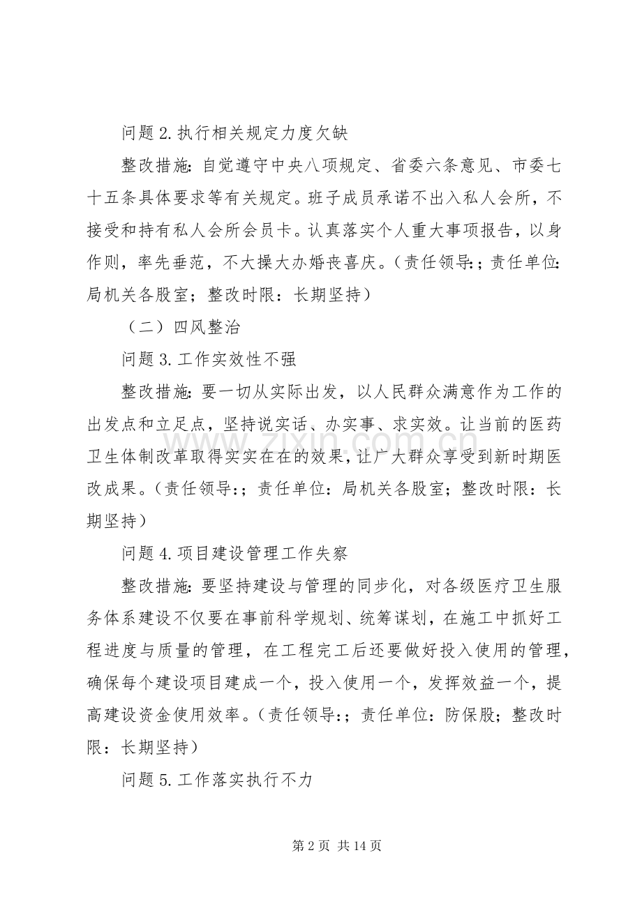 县卫计局党的群众路线教育实践活动整改实施方案.docx_第2页