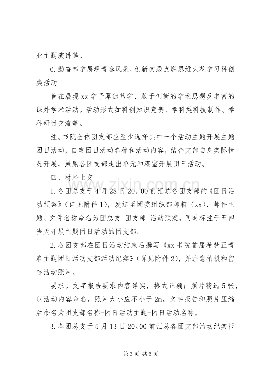 XX年书院青春主题团日活动实施方案.docx_第3页