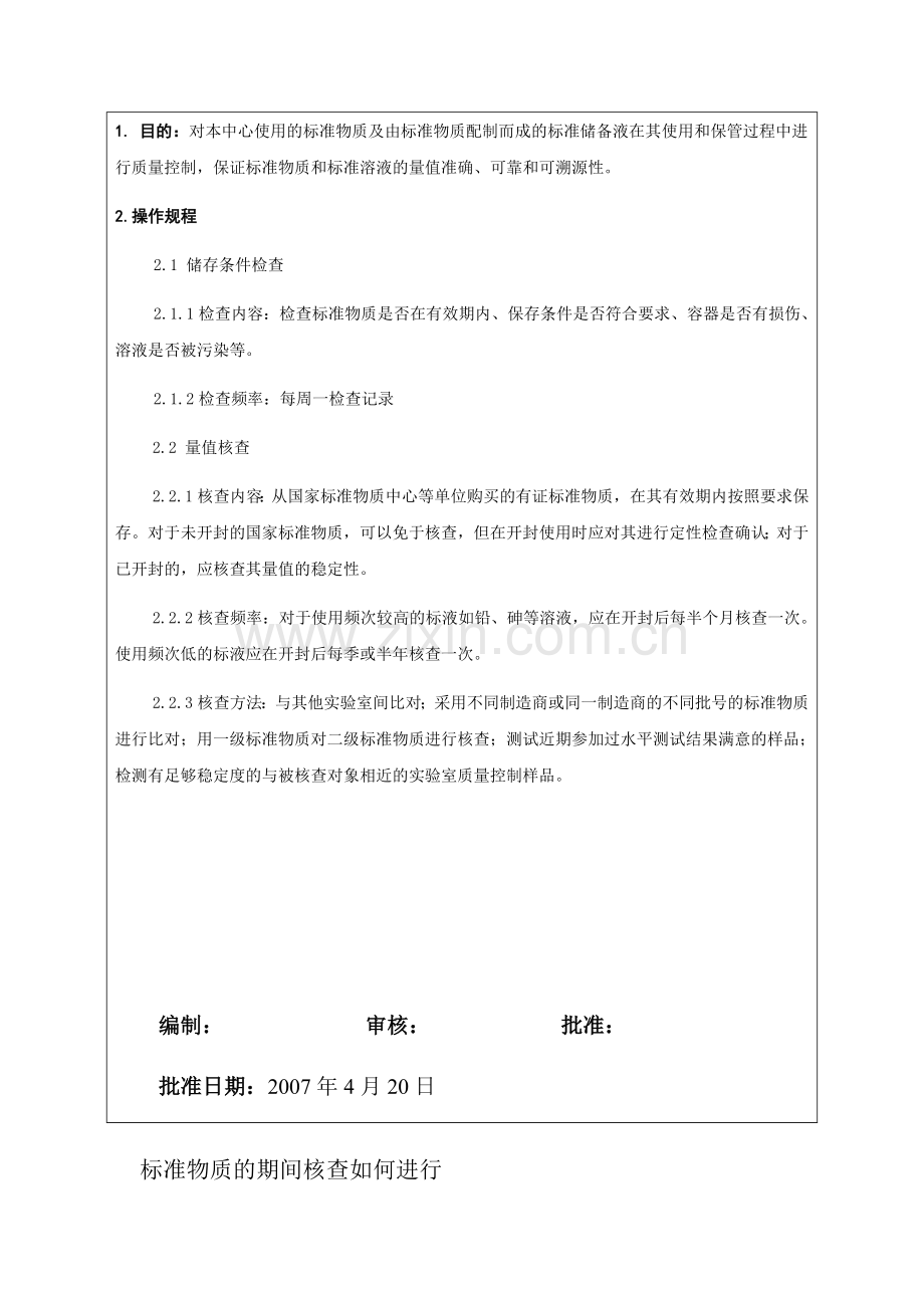 实验室认可标准物质期间核查作业指导书_2页.docx_第2页