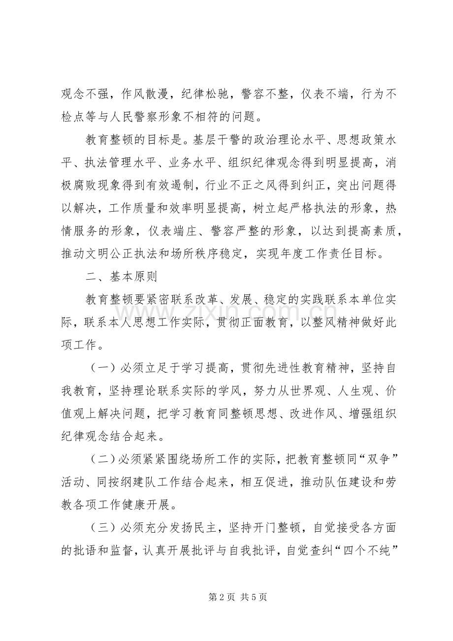 劳教所基层干部队伍建设整顿实施方案.docx_第2页