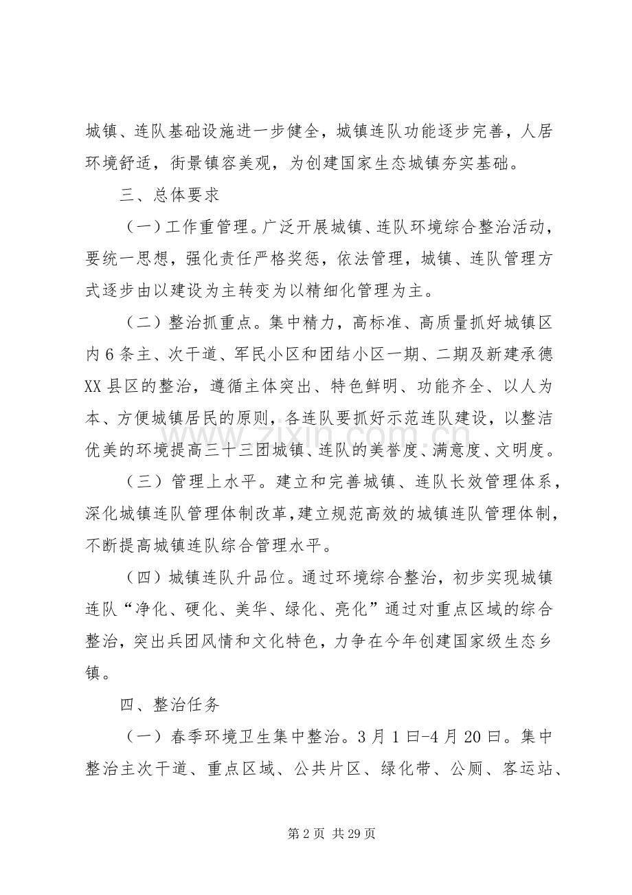 三十三团城镇及连队环境综合整治方案XX年.docx_第2页