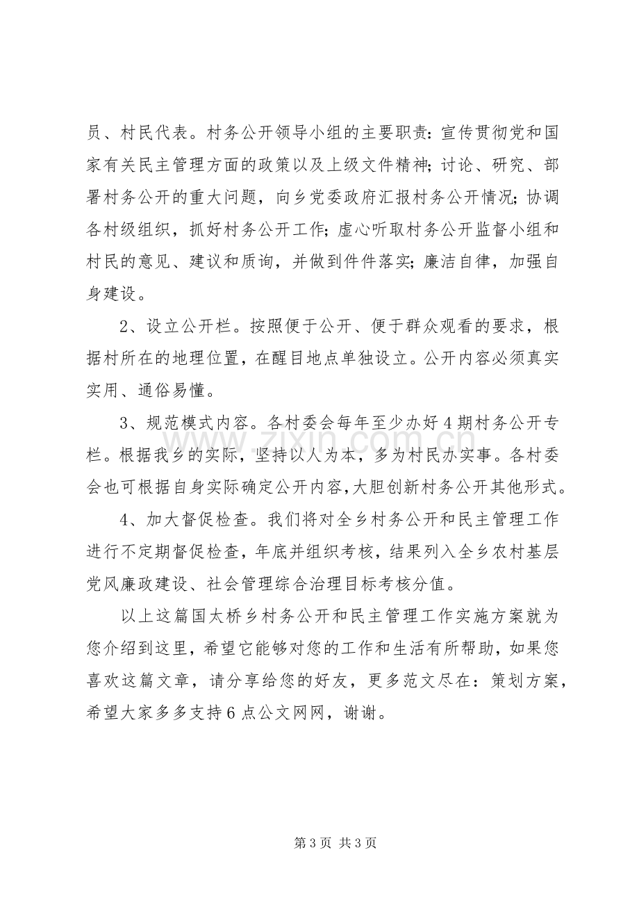 国太桥乡村务公开和民主管理工作方案.docx_第3页