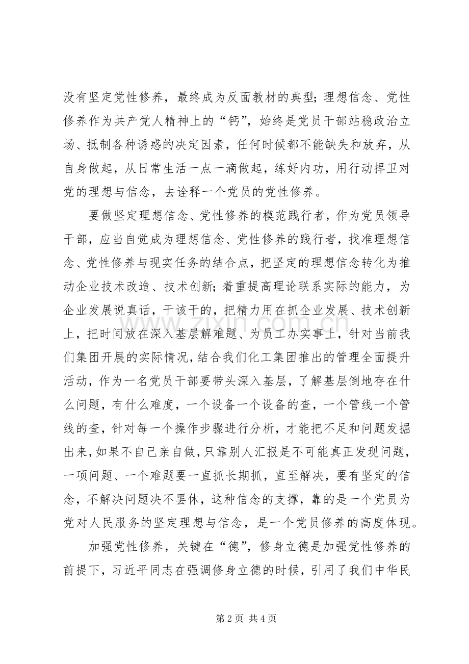 “理想信念、党性修养”专题研讨发言材料提纲.docx_第2页