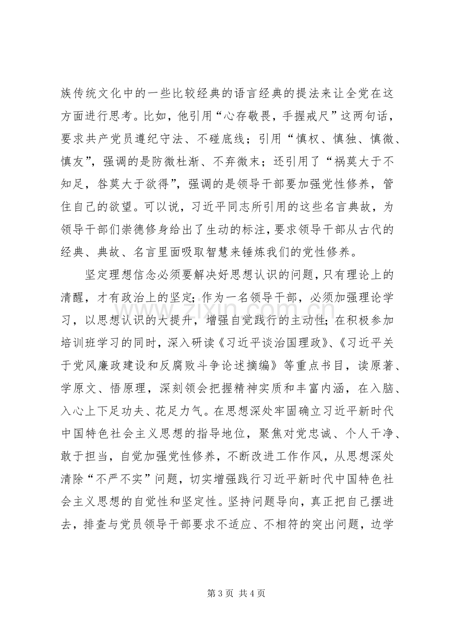 “理想信念、党性修养”专题研讨发言材料提纲.docx_第3页