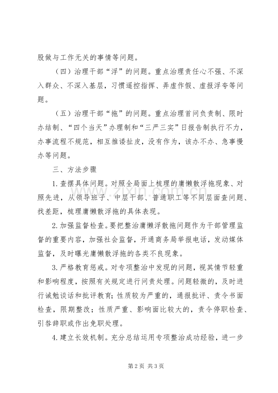 商务局庸懒散浮拖问题整治实施方案.docx_第2页