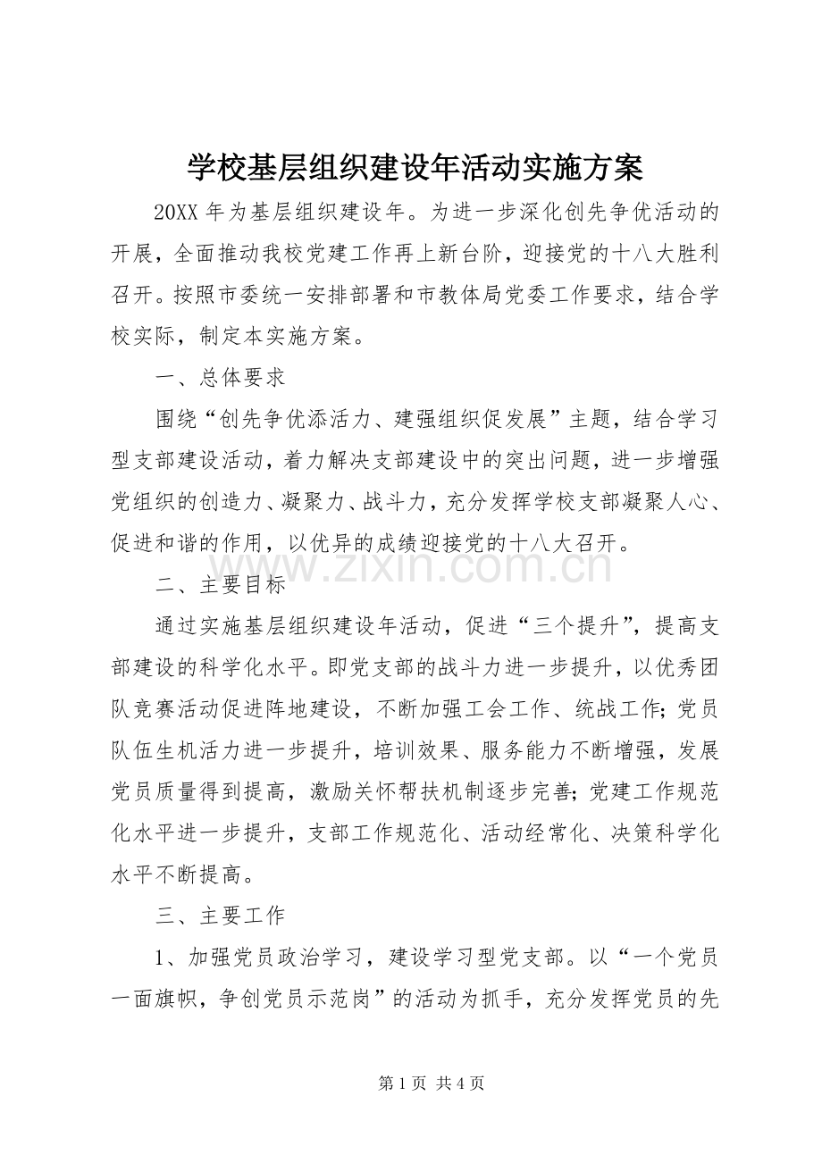 学校基层组织建设年活动方案.docx_第1页