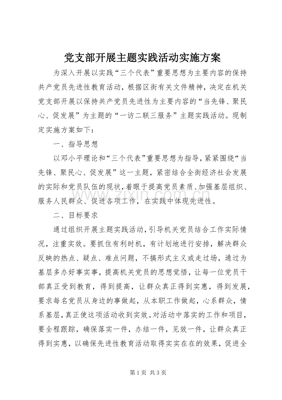 党支部开展主题实践活动方案.docx_第1页