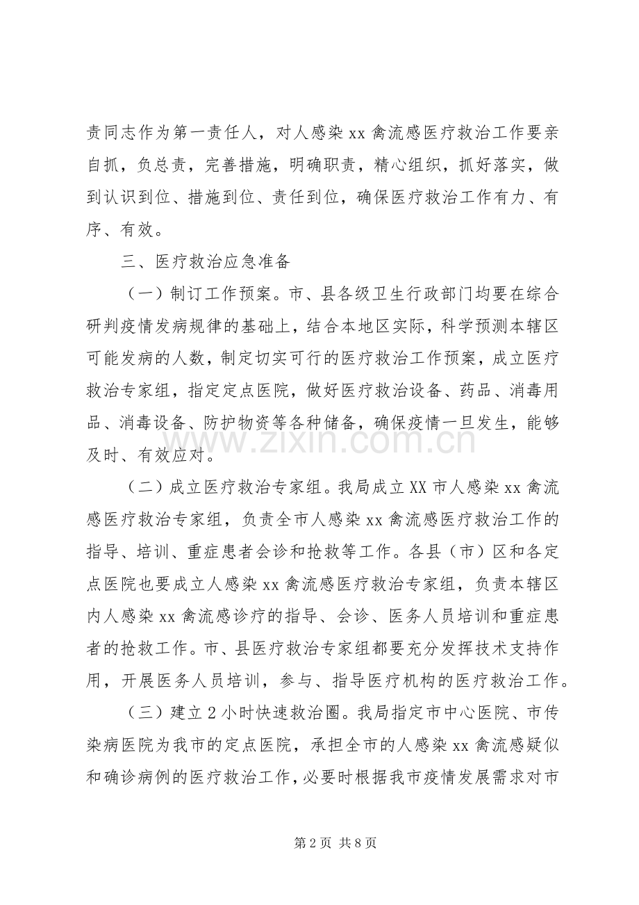 禽流感医疗救治工作应急预案.docx_第2页