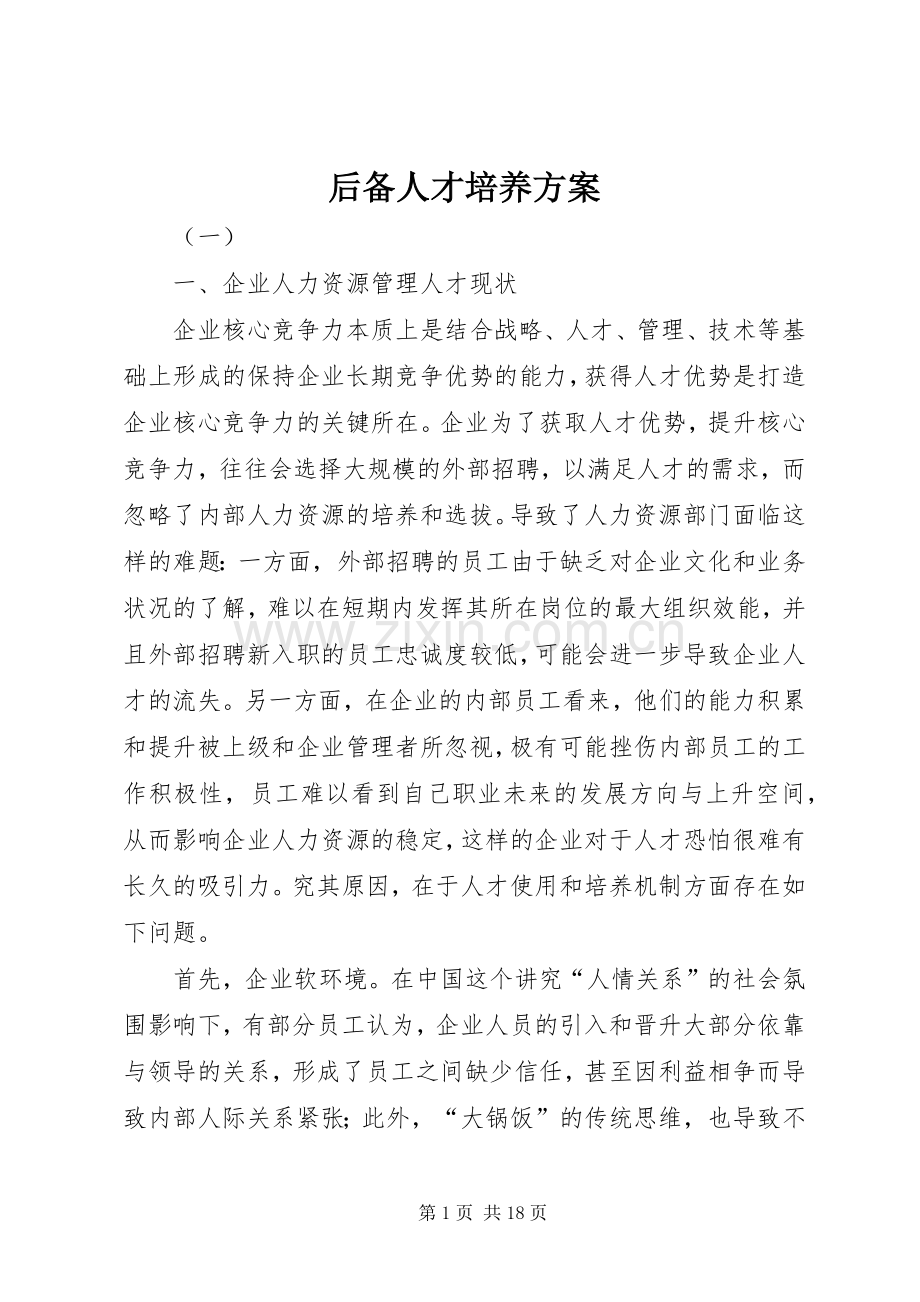 后备人才培养实施方案.docx_第1页