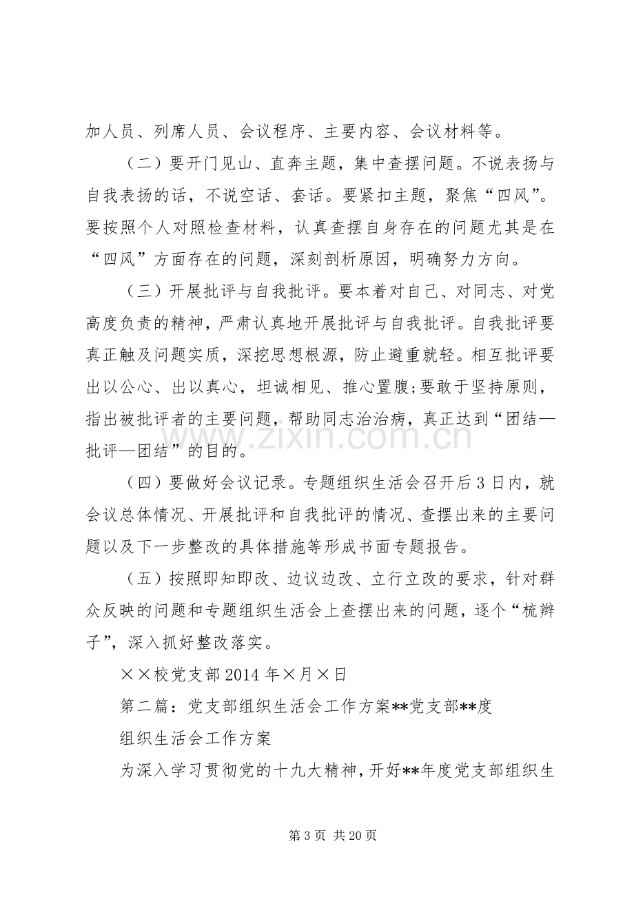 XX年校党支部组织生活会实施方案.docx_第3页