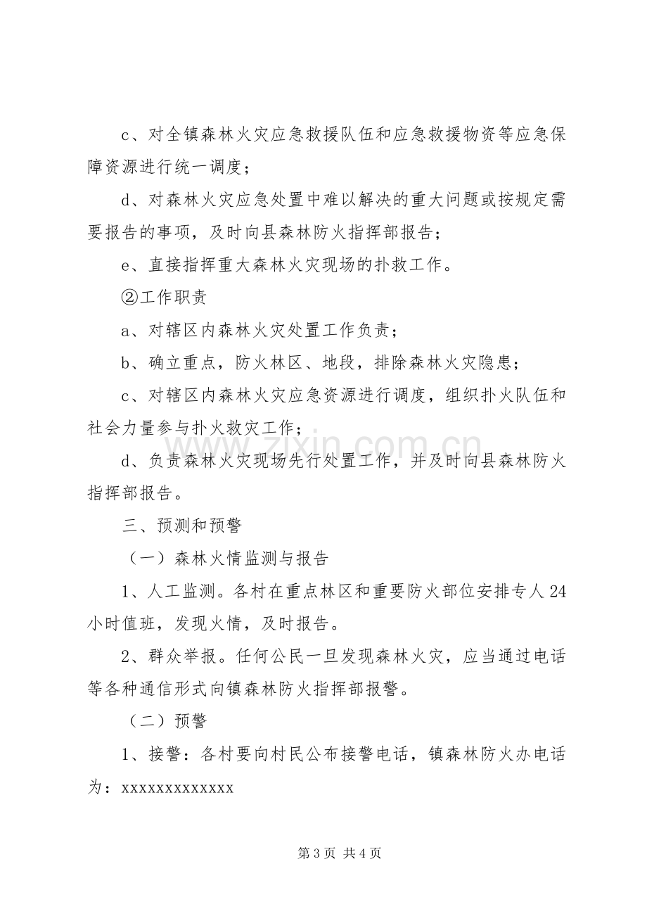 乡镇政府XX年重大森林火灾事故应急处置预案.docx_第3页