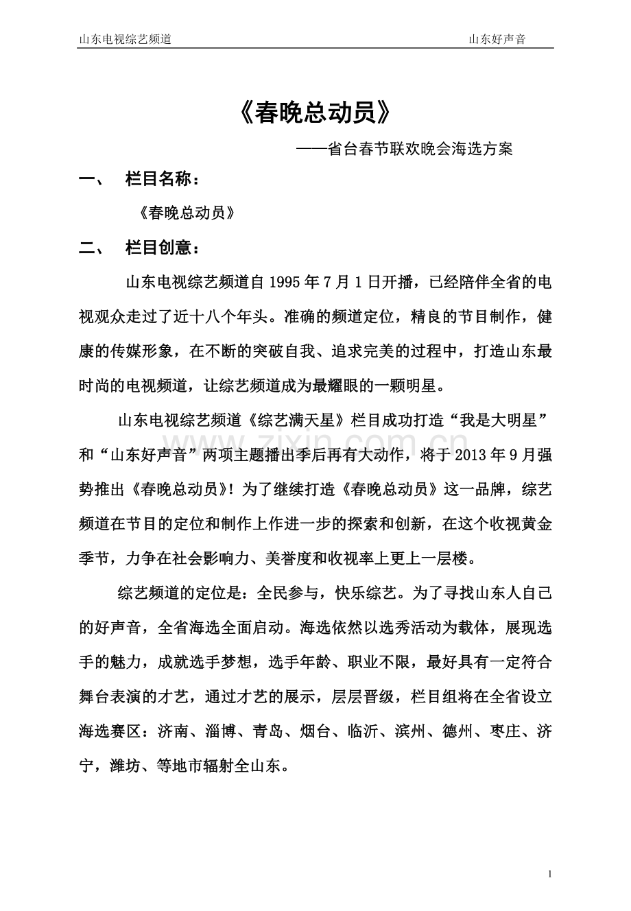 《春晚总动员》海选方案-《春晚总动员》——省台春节联欢晚会海选方案.doc_第1页