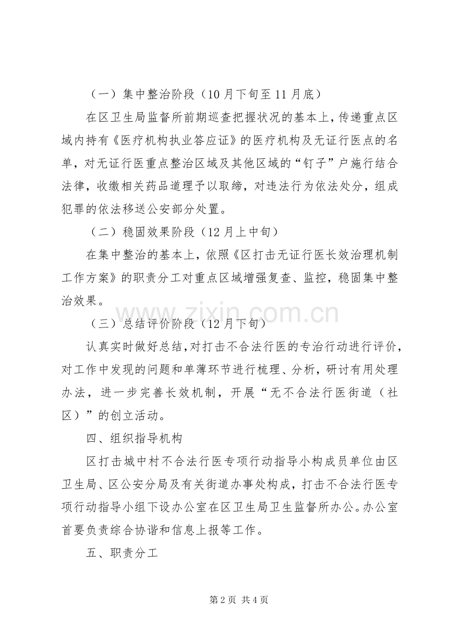 打击城中村非法行医专治实施方案.docx_第2页