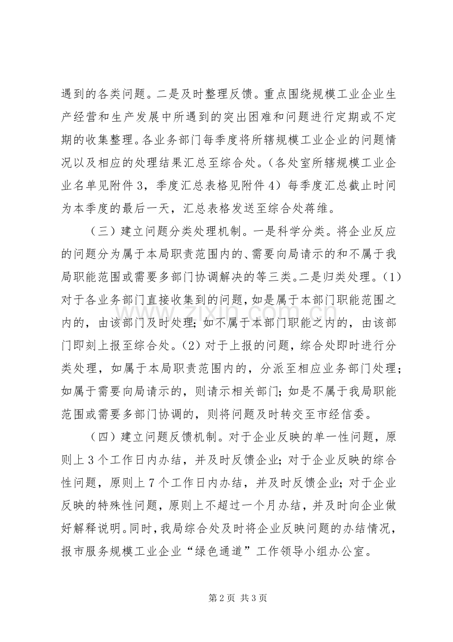 服务规模企业绿色通道方案.docx_第2页