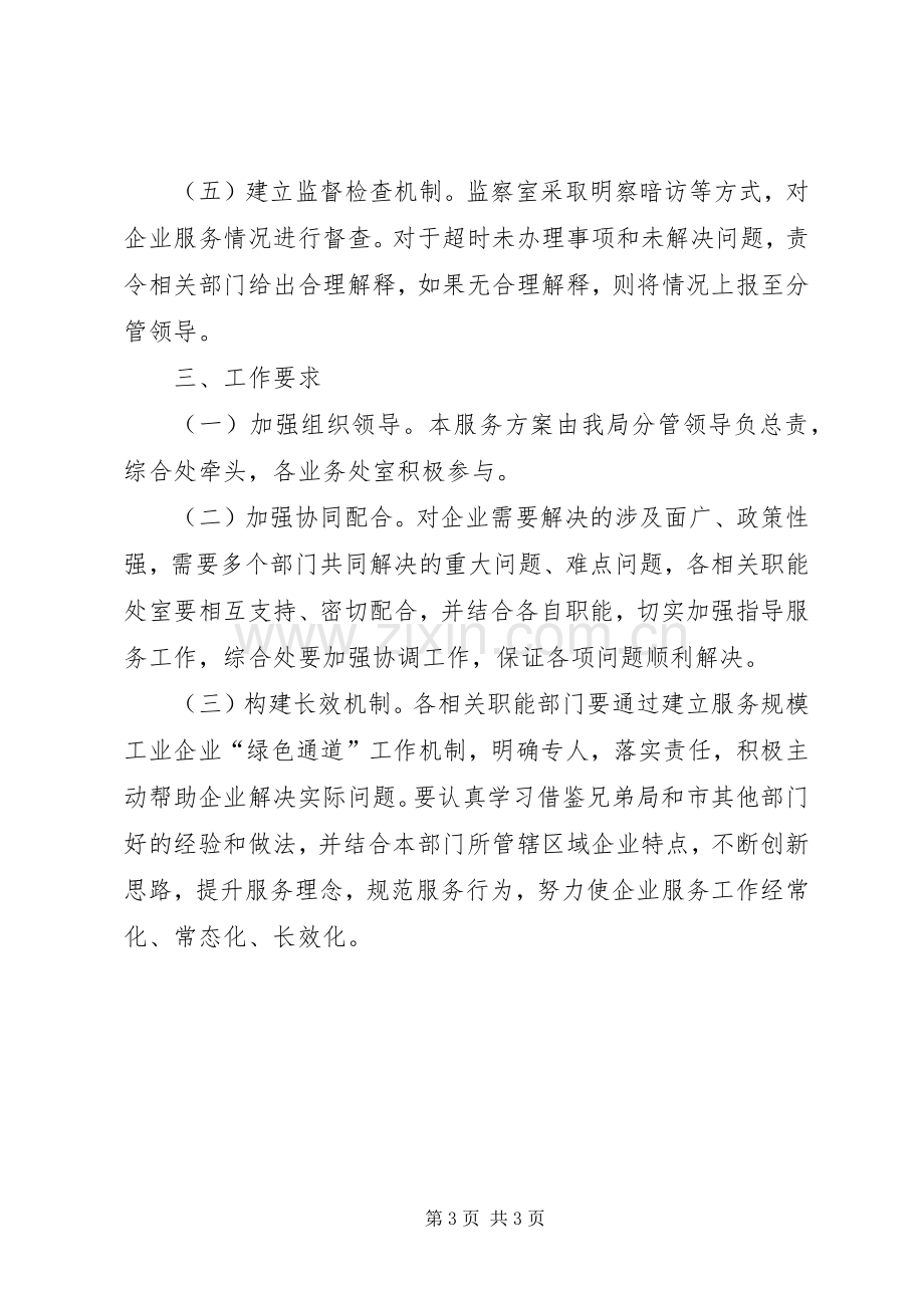 服务规模企业绿色通道方案.docx_第3页