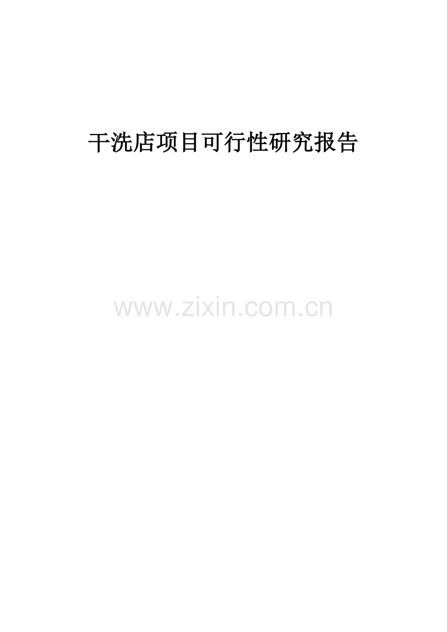 干洗店项目可行性研究报告.docx_第1页