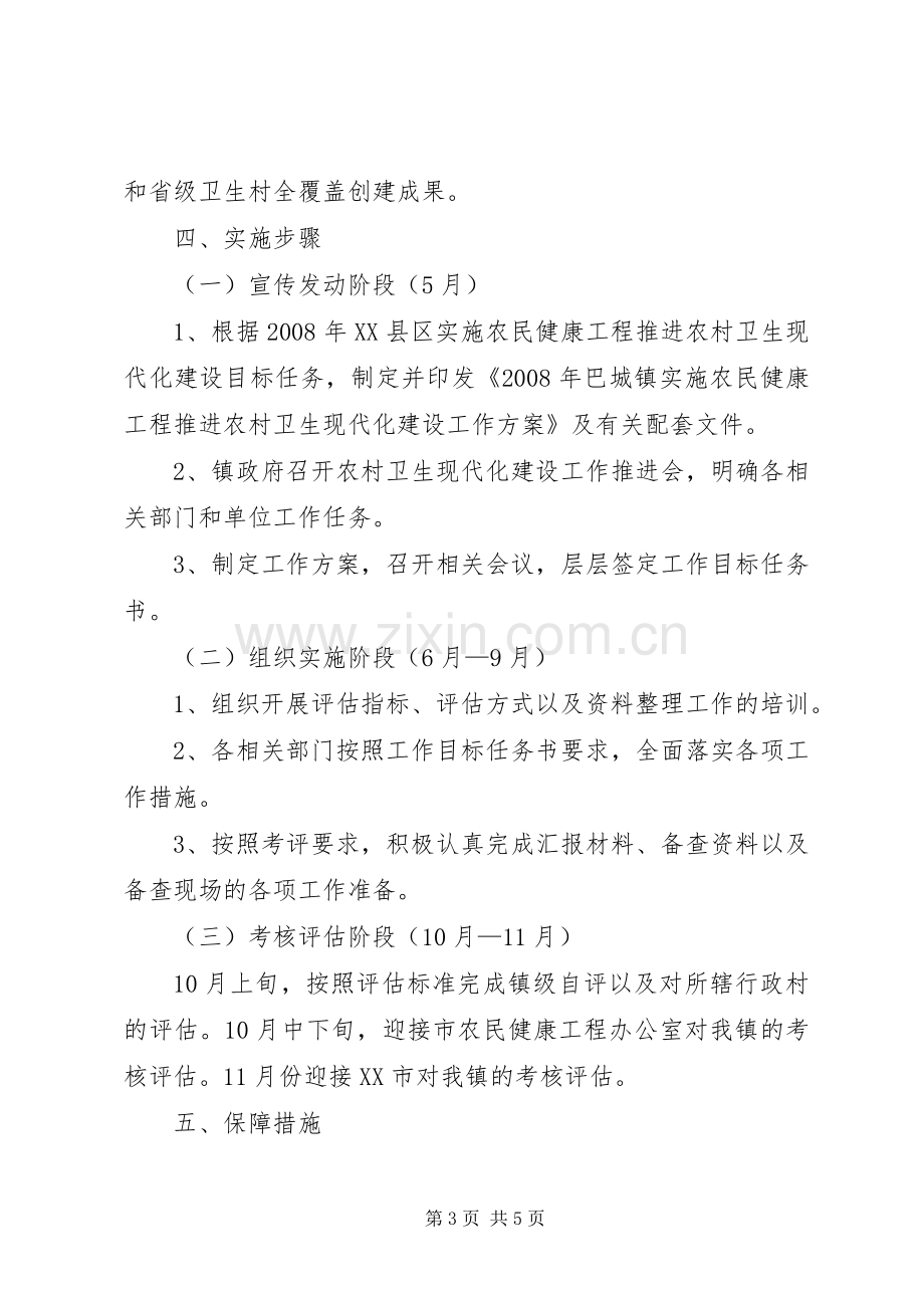 巴城镇实施农民健康工程推进农村卫生现代化建设工作方案.docx_第3页