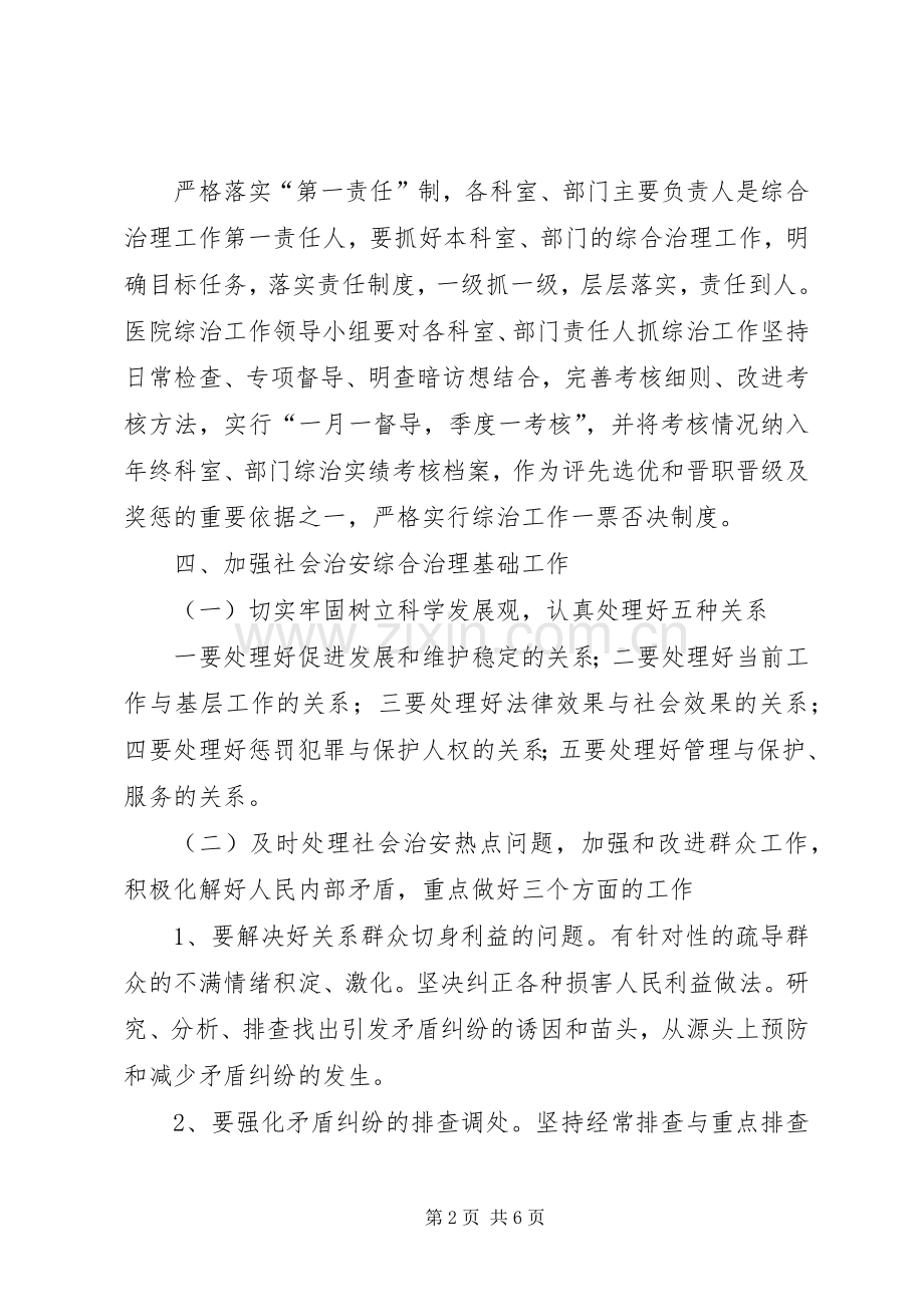 医院社会治安综治工作实施方案.docx_第2页