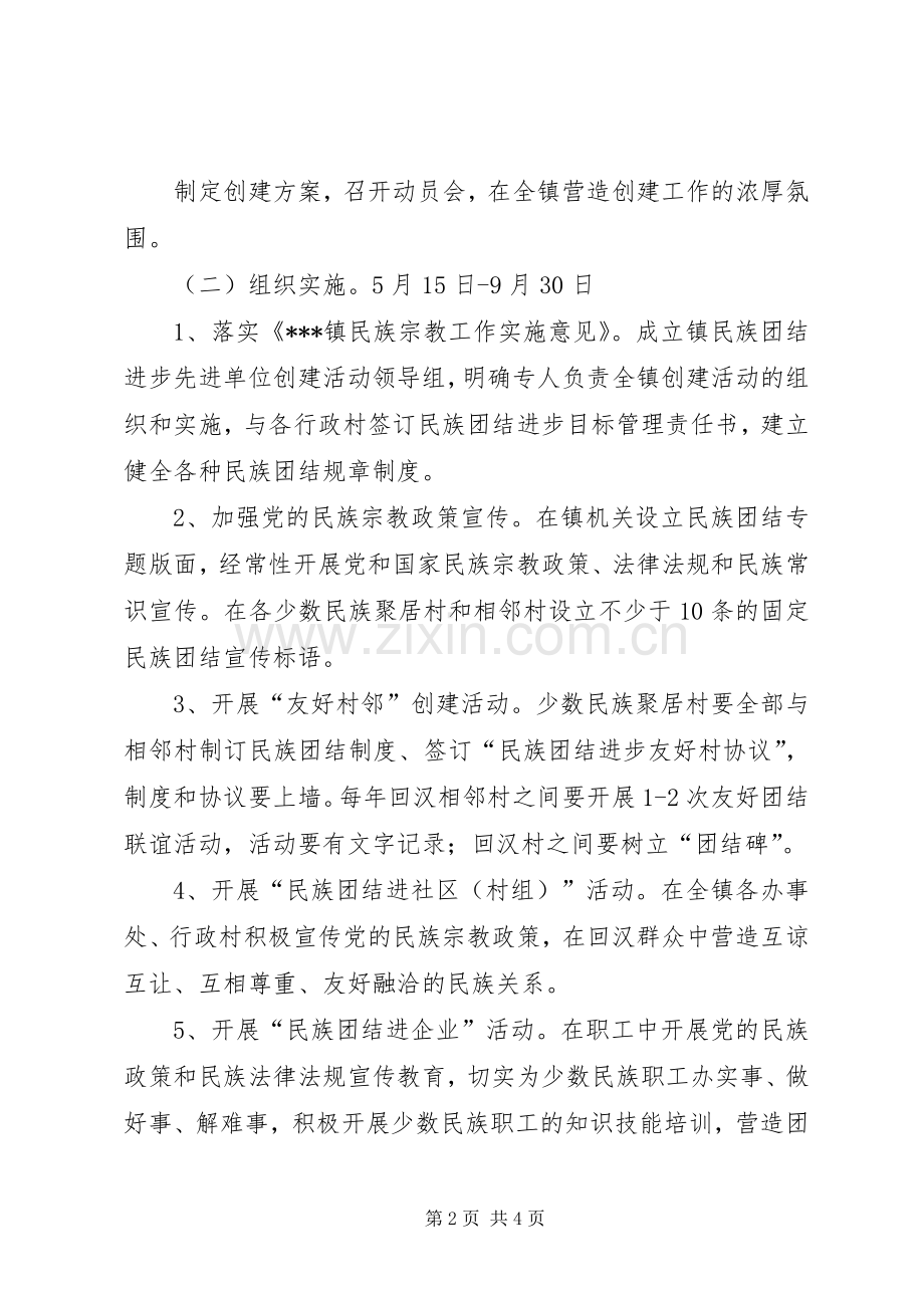 民族团结进步先进单位创建实施方案 .docx_第2页