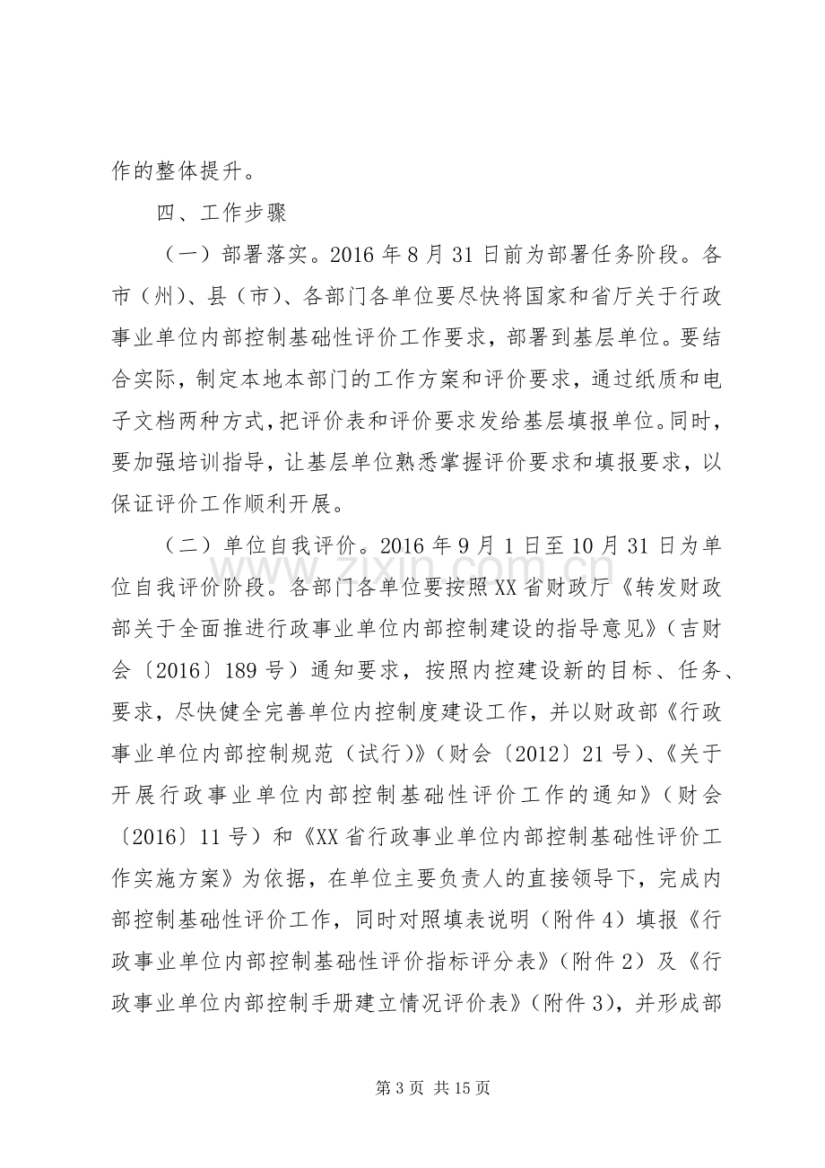 行政事业单位内部控制基础性评价实施方案.docx_第3页