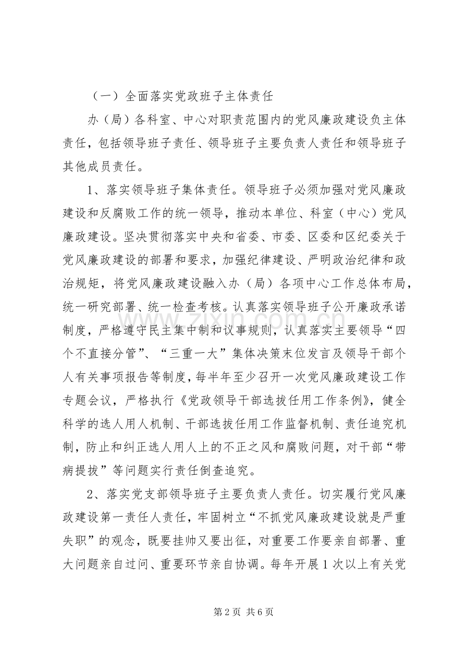 落实党风廉政建设主体责任和监督责任方案.docx_第2页